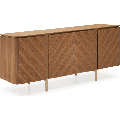 Breccia Buffet in Walnut Veneer & Gold Metal